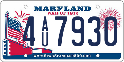 MD license plate 4AU7930