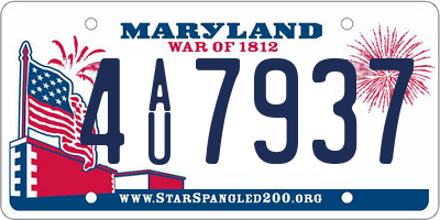MD license plate 4AU7937