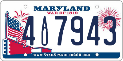 MD license plate 4AU7943