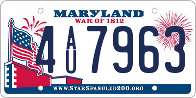 MD license plate 4AU7963