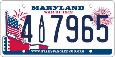 MD license plate 4AU7965
