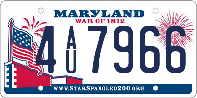 MD license plate 4AU7966