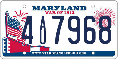 MD license plate 4AU7968