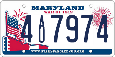 MD license plate 4AU7974