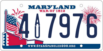 MD license plate 4AU7976