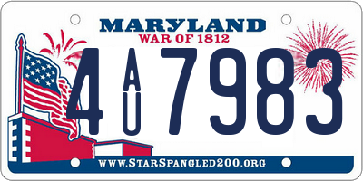 MD license plate 4AU7983