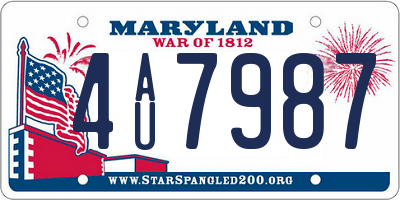 MD license plate 4AU7987