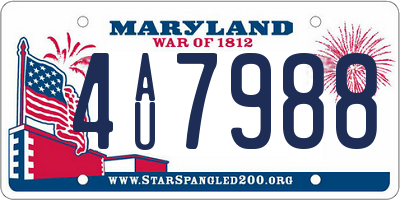 MD license plate 4AU7988