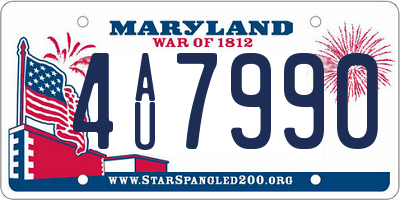 MD license plate 4AU7990