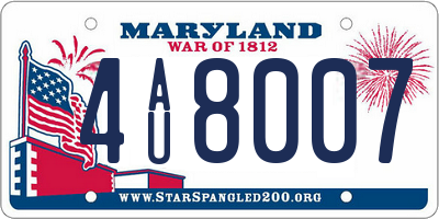 MD license plate 4AU8007
