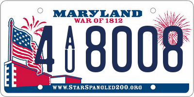 MD license plate 4AU8008