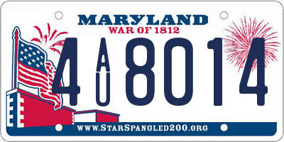 MD license plate 4AU8014