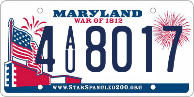 MD license plate 4AU8017