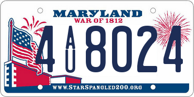 MD license plate 4AU8024