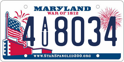 MD license plate 4AU8034