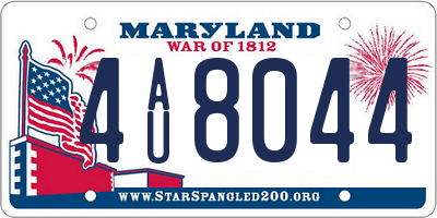 MD license plate 4AU8044