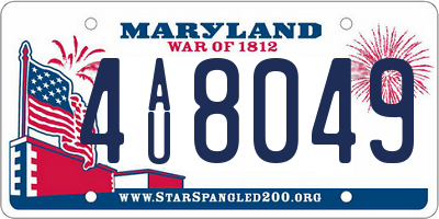 MD license plate 4AU8049