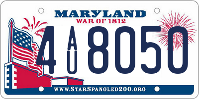 MD license plate 4AU8050