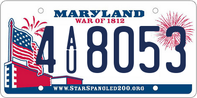 MD license plate 4AU8053