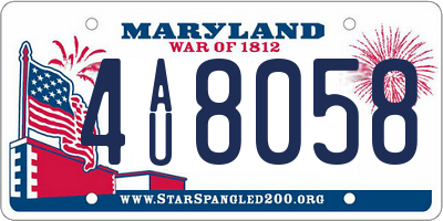 MD license plate 4AU8058