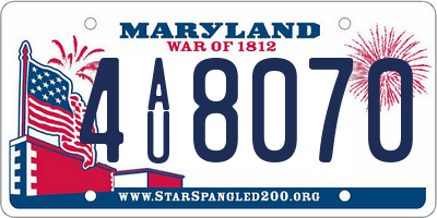 MD license plate 4AU8070