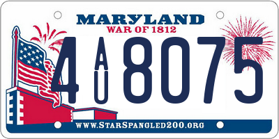 MD license plate 4AU8075