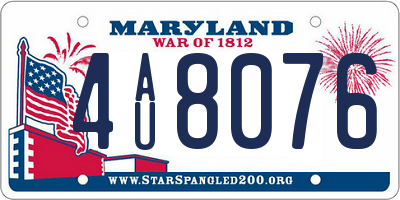 MD license plate 4AU8076