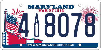MD license plate 4AU8078