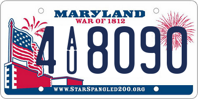MD license plate 4AU8090