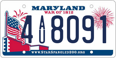 MD license plate 4AU8091