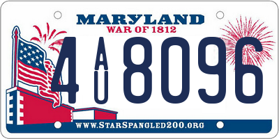 MD license plate 4AU8096