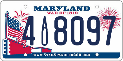 MD license plate 4AU8097