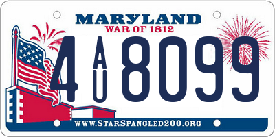MD license plate 4AU8099