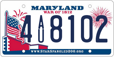 MD license plate 4AU8102