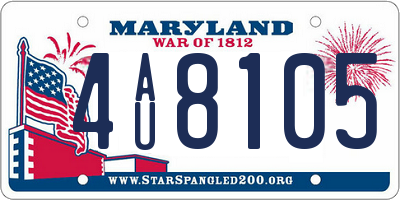 MD license plate 4AU8105