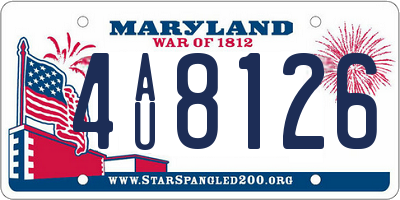 MD license plate 4AU8126