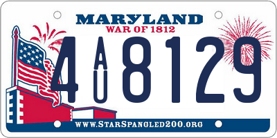 MD license plate 4AU8129