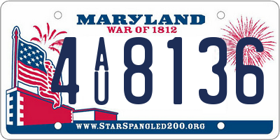 MD license plate 4AU8136