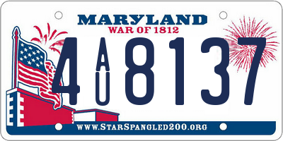 MD license plate 4AU8137