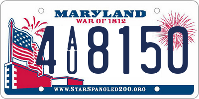 MD license plate 4AU8150