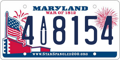 MD license plate 4AU8154