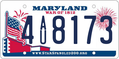 MD license plate 4AU8173