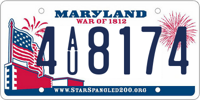 MD license plate 4AU8174