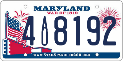 MD license plate 4AU8192