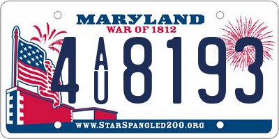 MD license plate 4AU8193