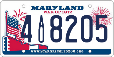 MD license plate 4AU8205