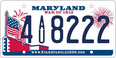 MD license plate 4AU8222