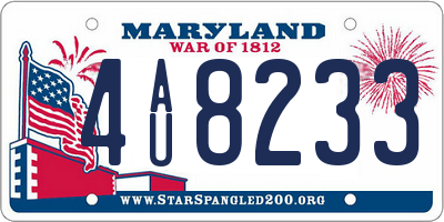 MD license plate 4AU8233