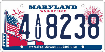 MD license plate 4AU8238