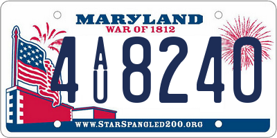 MD license plate 4AU8240